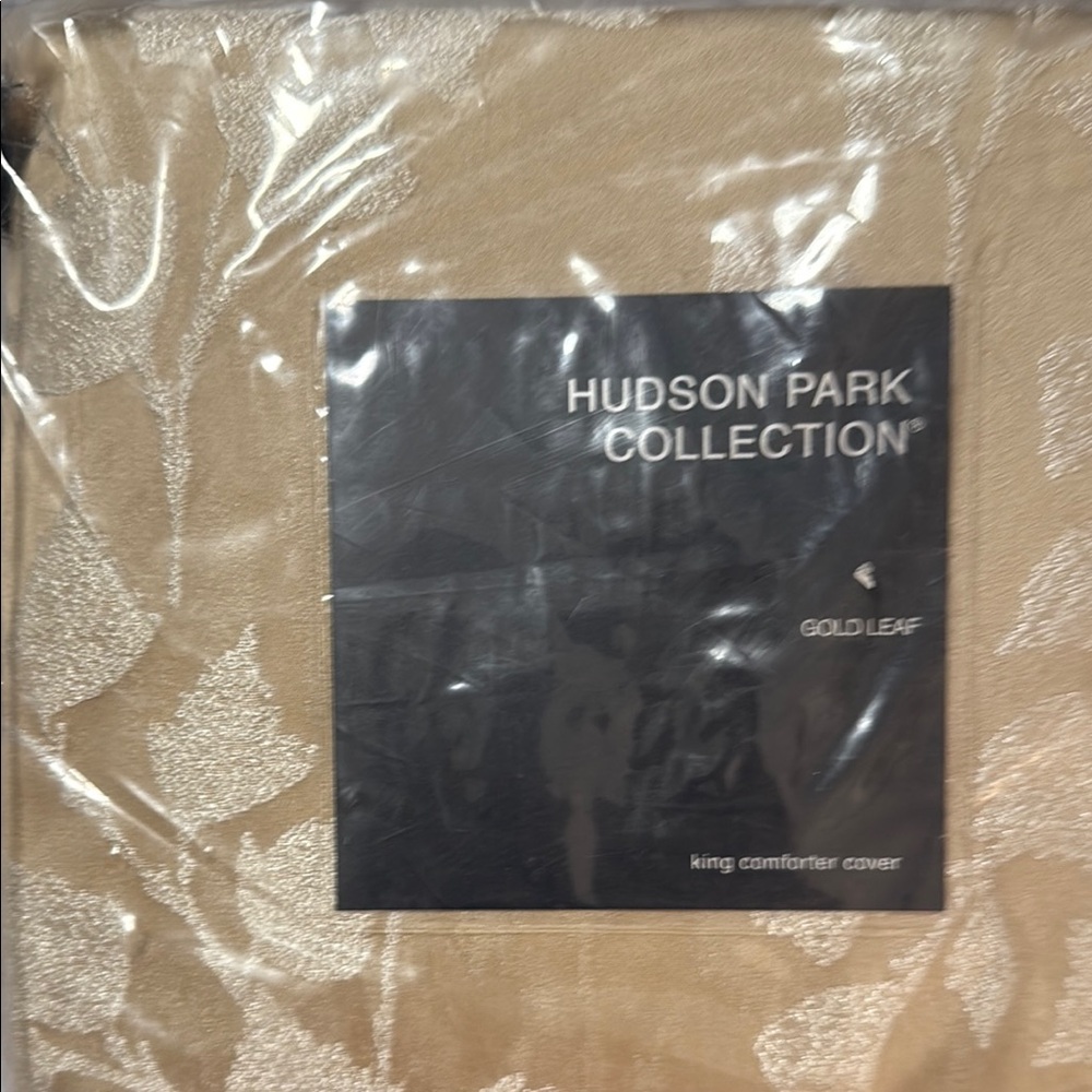 Hudson Park Collection Gold Leaf King Comforter Cover Bedding